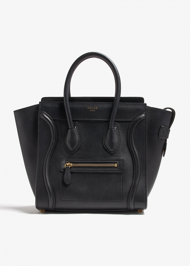 Celine Pre Loved Micro Luggage tote bag for Women Black in KSA Level Shoes