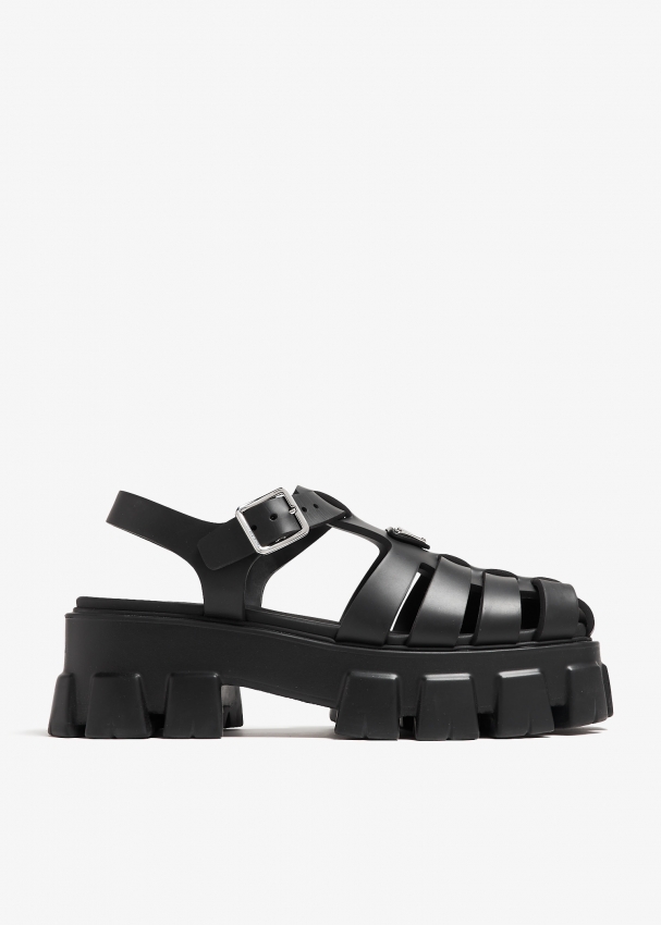 MONOLITH SLIPPER SANDALS IN BEIGE RUBBER