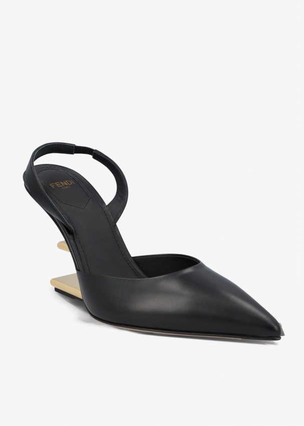 Fendi Pre Loved Fendi First slingback pumps for Women Black in KSA Level Shoes