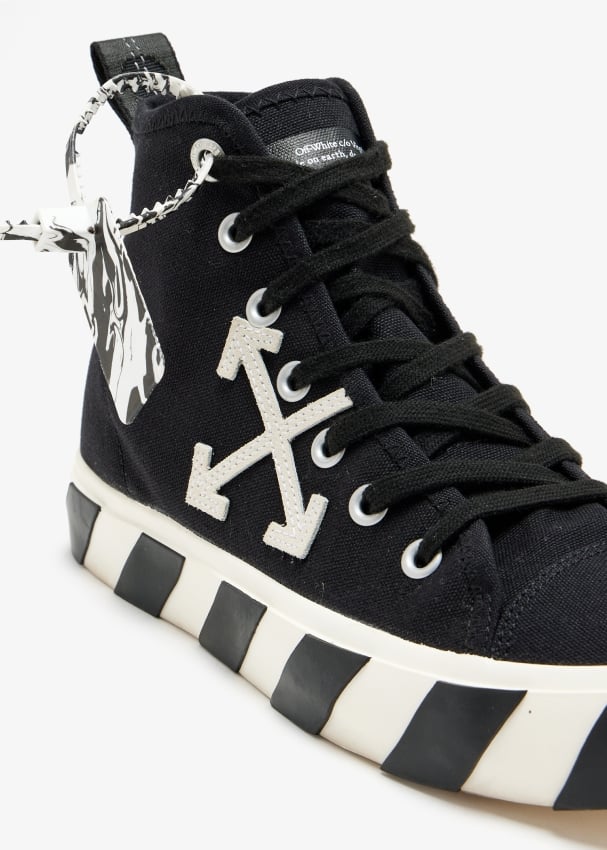 Off white vulcanized high top black sales