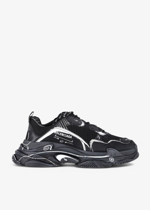 Balenciaga Pre-Loved Triple S Sketch sneakers for Men - Black in 