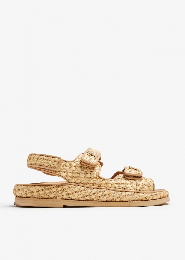 CHANELシャネル☆美品☆ゲートNO.5フットベッド サンダル黒36 