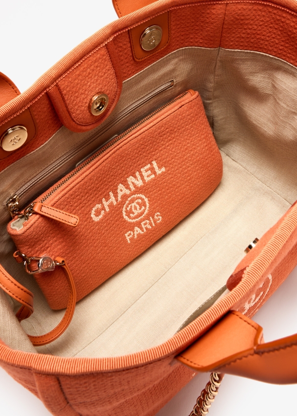 Chanel Pre Loved Deauville shopping bag for Women Orange in UAE Level Shoes