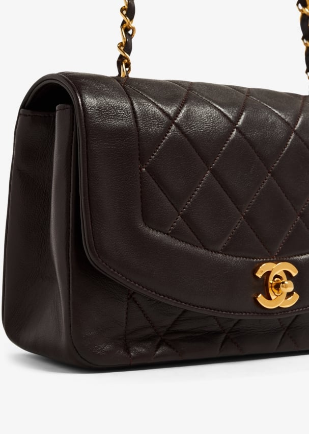 Vintage CHANEL Paris Dark Brown Quilted Leather CC Flap Women’s Shoulder Bag