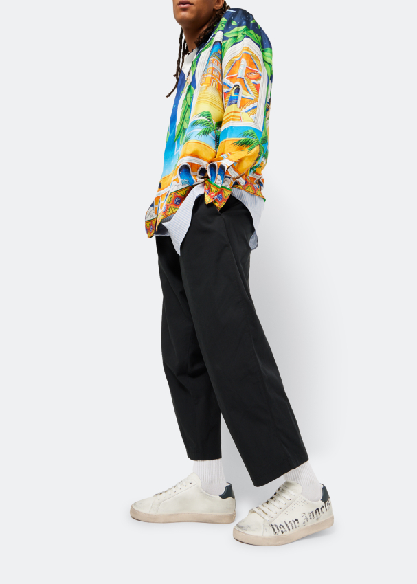 Tropical Palm Lead Island Print Men's Sneakers