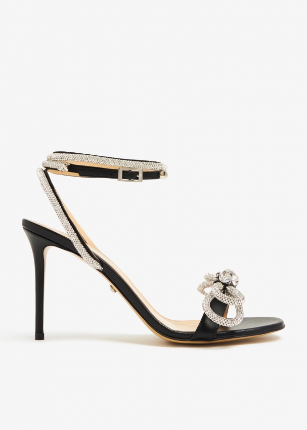 Mach & Mach Double Bow sandals for Women - Black in UAE | Level Shoes