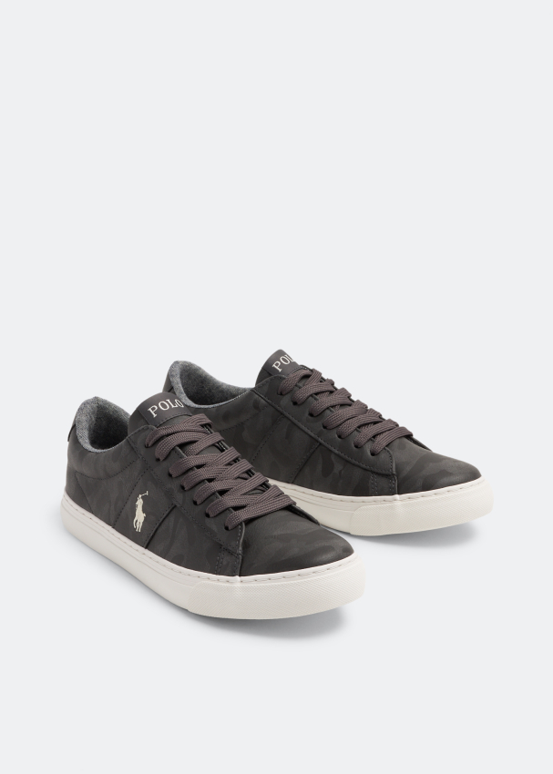 Polo ralph lauren sayer shop leather trainers in black