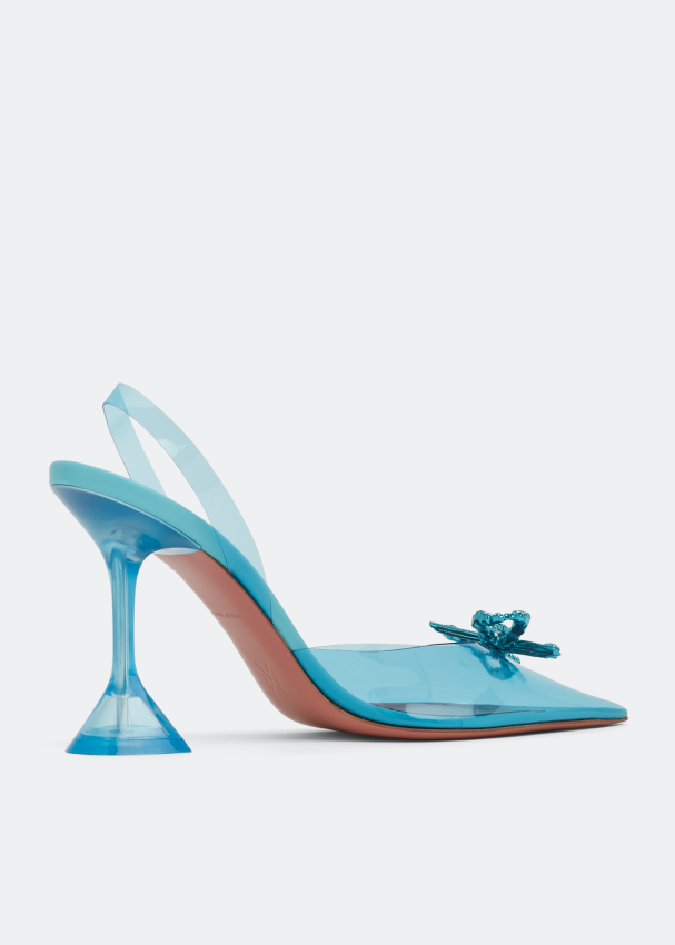 Amina muaddi blue 2025 sandals