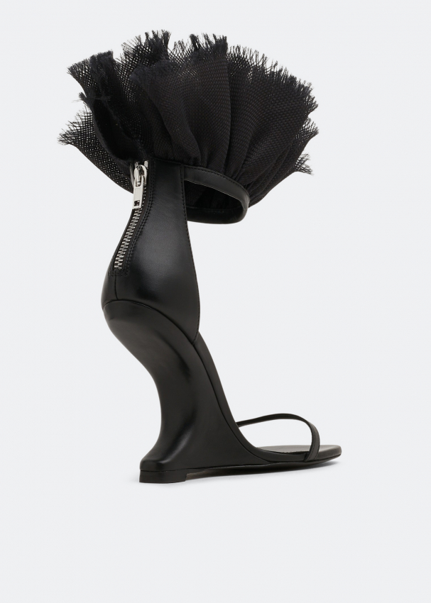 Rick Owens Cantilever 11 frill sandals for Women - Black in