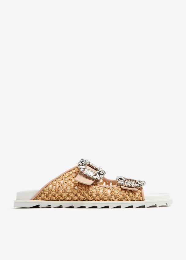 Slidy Viv' strass buckle sandals