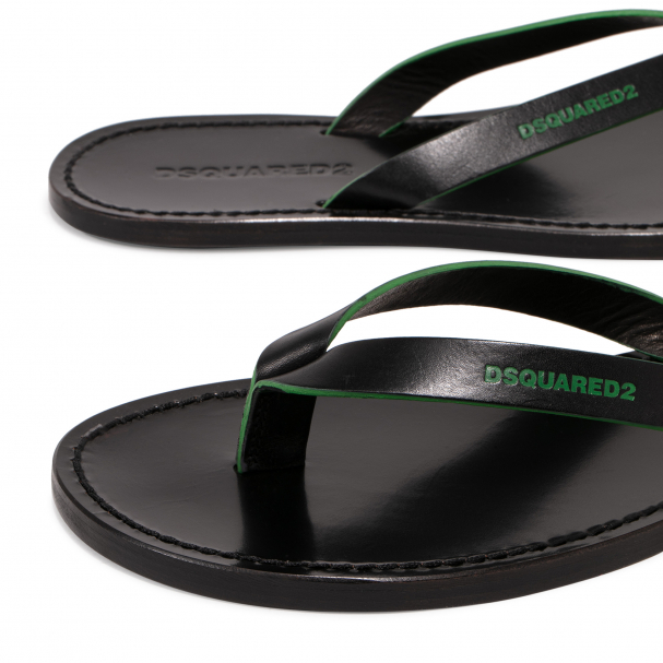 Dsquared2 Leather flip flops for Men Black in UAE Level Shoes