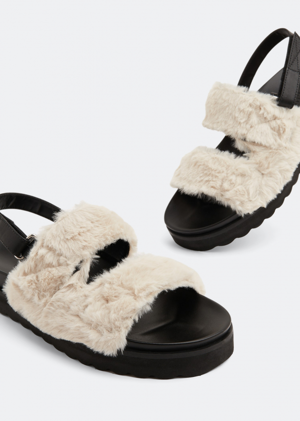 Faux sales shearling sandals