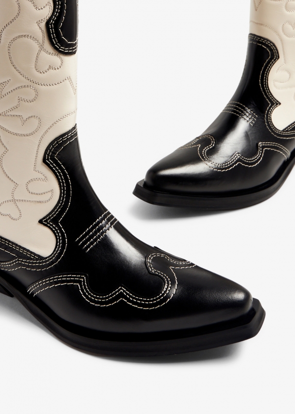 Ganni white cowboy online boots
