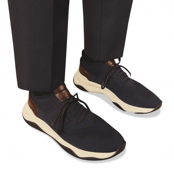 Shadow Knit and Leather Sneaker - Size: 12.5 - Men - Berluti