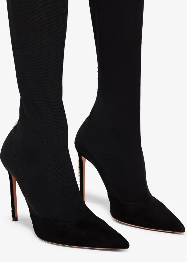 Aquazzura Sky Fall 105 boots for Women - Black in UAE