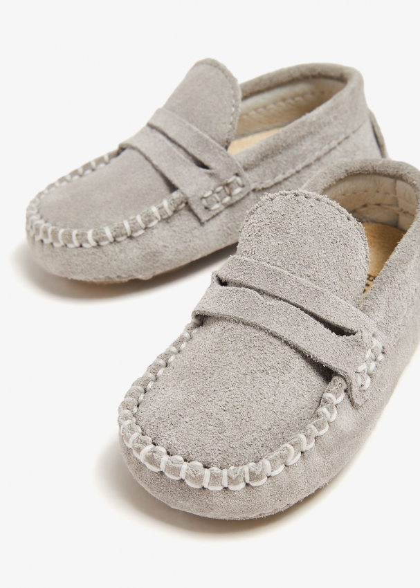 Babywalker Suede loafers for Baby Grey in UAE Level Shoes