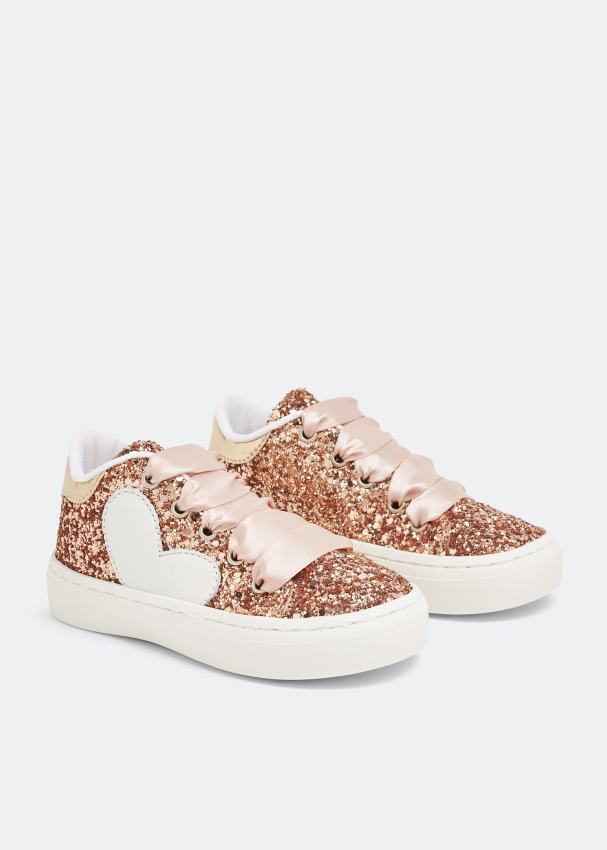 Babywalker Glitter sneakers for Baby Pink in UAE Level Shoes