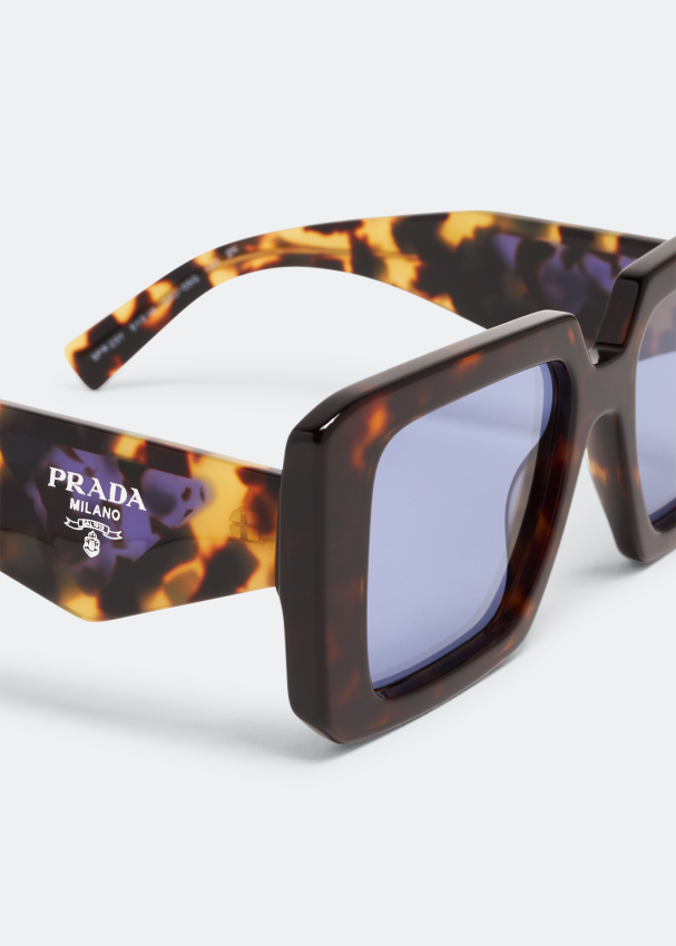prada pr 17ws women's tortoiseshell square sunglasses brown