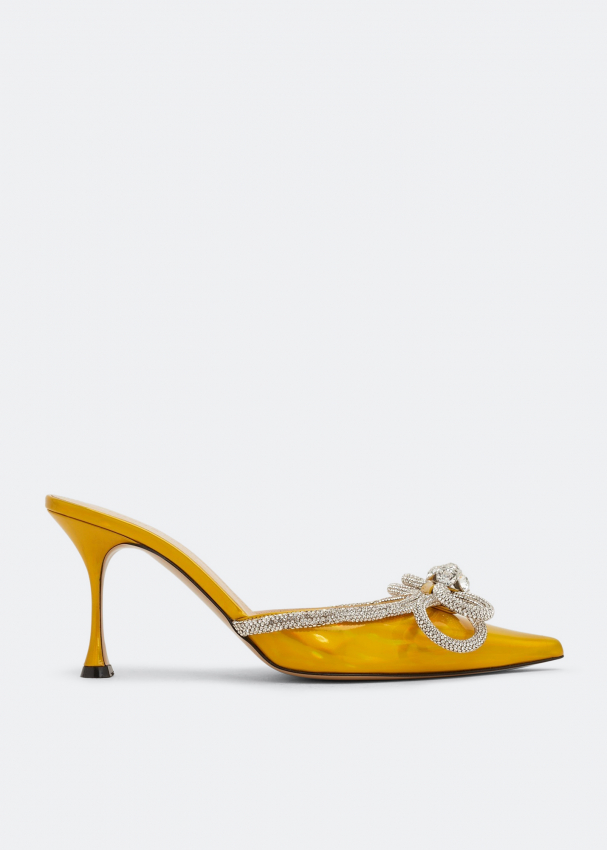 Mach & Mach Double Bow mules for Women - Yellow in UAE | Level Shoes