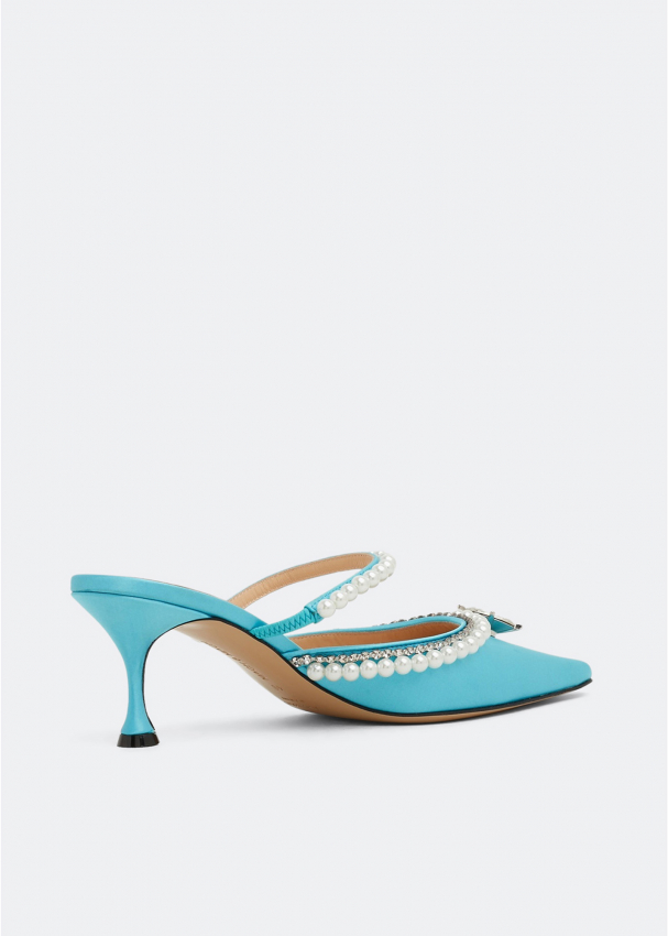 Mach Mach Diamond Pearls mules for Women Blue in UAE Level Shoes