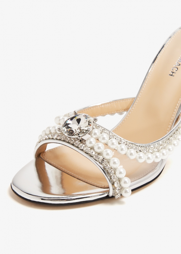 Mach Mach Diamond of Elizabeth mules for Women Silver in UAE Level Shoes