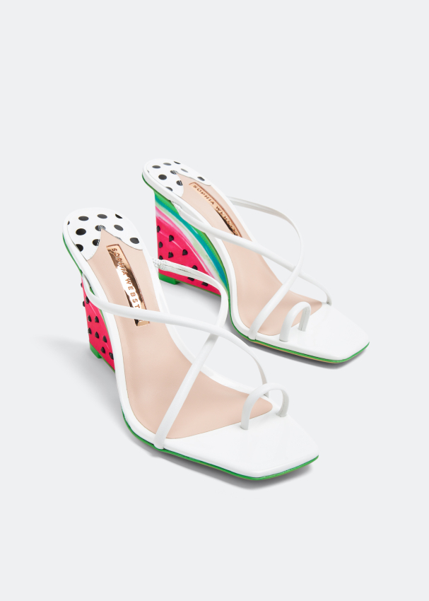 White high hot sale wedge sandals