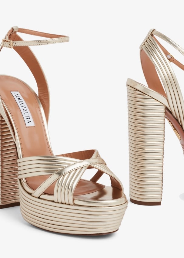 Aquazzura Sundance sandals for Women Gold in UAE Level Shoes