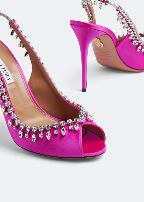 Aquazzura Temptation crystal 105 sandals for Women - Pink in UAE | Level  Shoes