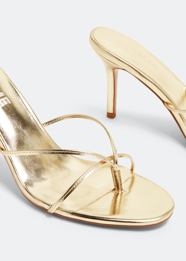 Femme LA Sicilian slippers for Women - Gold in UAE | Level Shoes