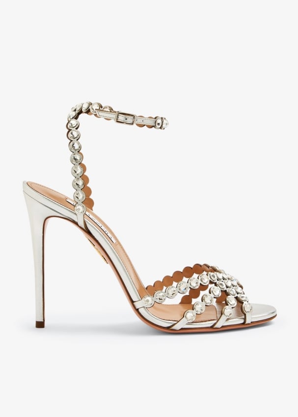 Aquazzura Tequila sandals for Women - Silver in UAE | Level Shoes