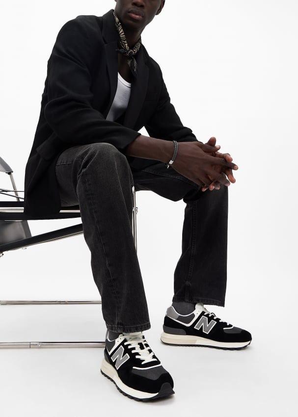 New balance 574 black suiting deals