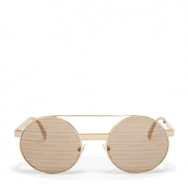 Versace Retro round frame sunglasses for Women Beige in KSA Level Shoes
