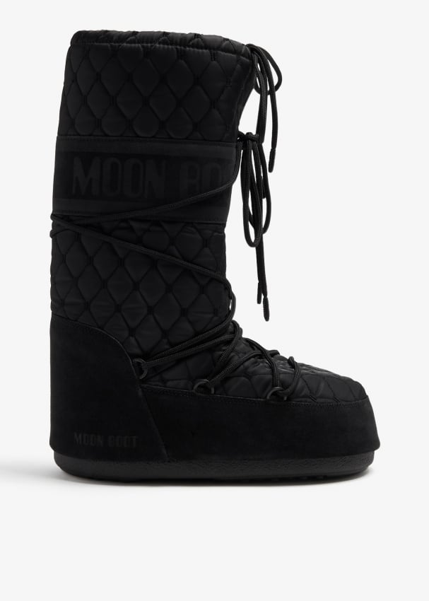 Moon Boot Icon quilted boots for Women - Black in UAE | Level Shoes