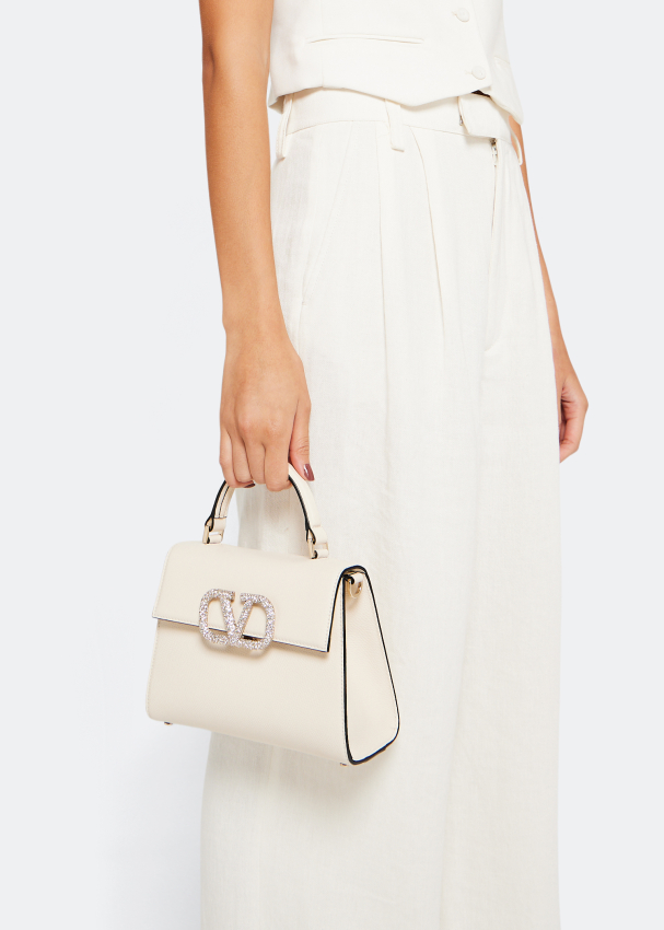 Valentino Vsling Mini Crystal-Embellished Top-Handle Bag