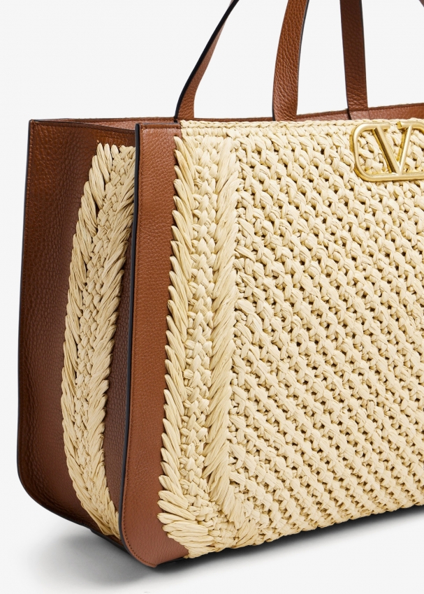 Valentino straw top tote