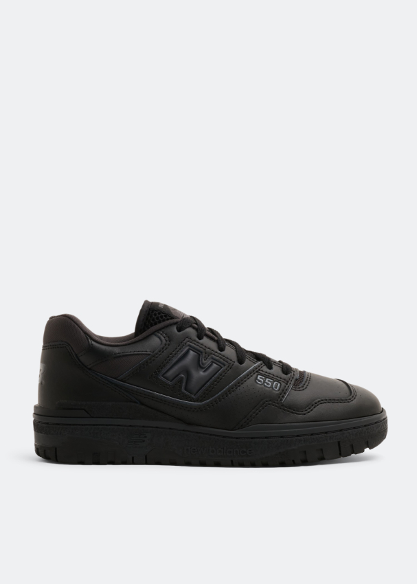 Womens black leather new balance best sale shoes