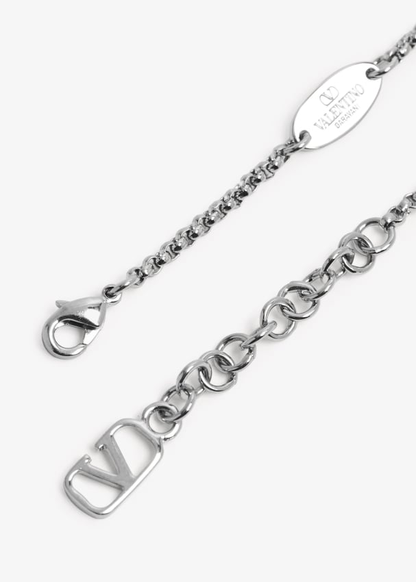 V Logo Chain Bracelet in Silver - Valentino Garavani