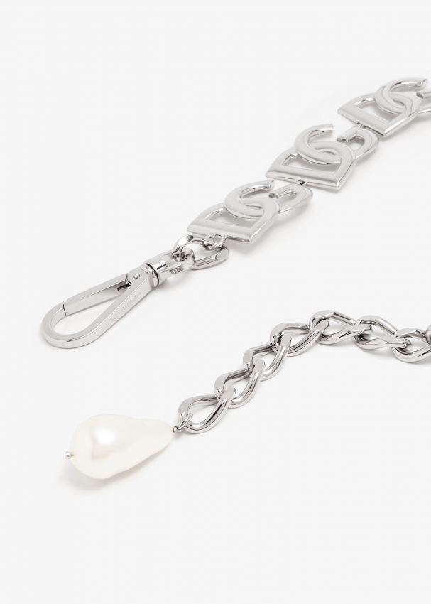 Dolce Gabbana KIM DG multi logo chain belt for Women Silver in UAE Level Shoes