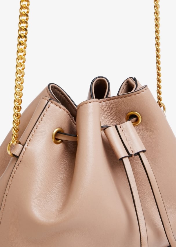 Mini Vlogo Signature Bucket Bag In Nappa Leather for Woman in