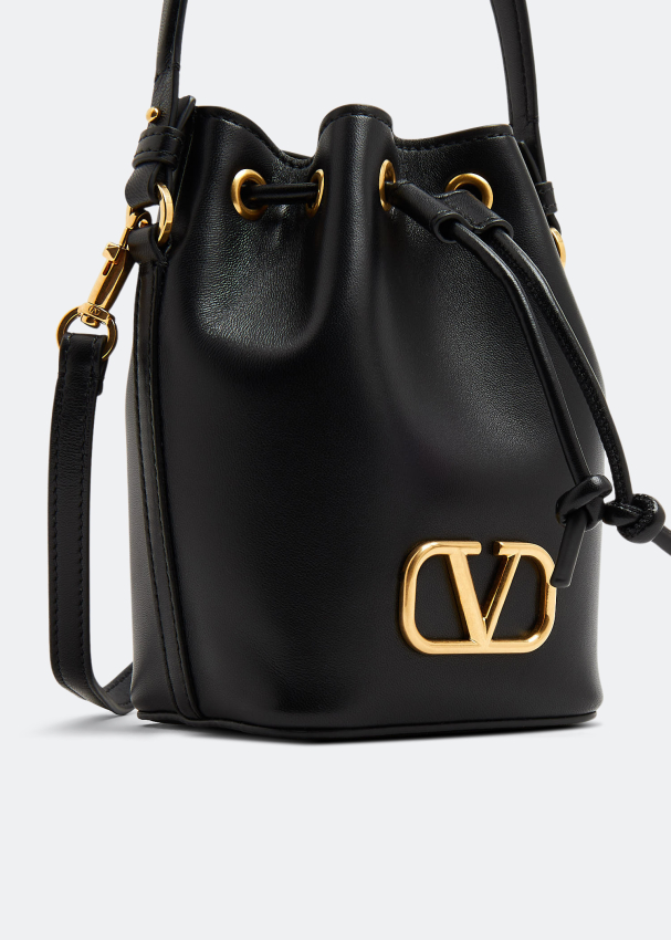 Valentino Garavani Small Vlogo Bucket Bag Green