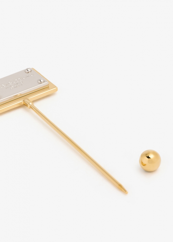 Dolce&Gabbana DG logo tag lapel pin for Men - Gold in UAE