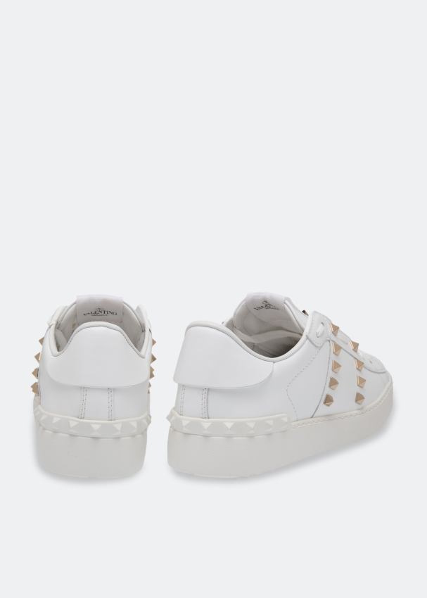One Stud Low-top Calfskin Sneaker for Woman in White/platinium | Valentino  MY