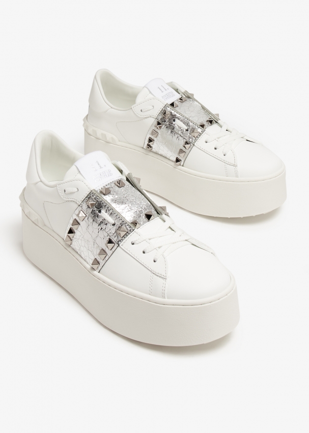 Valentino Garavani White Untitled Rockstud Sneakers - size 37 ○ Labellov ○  Buy and Sell Authentic Luxury