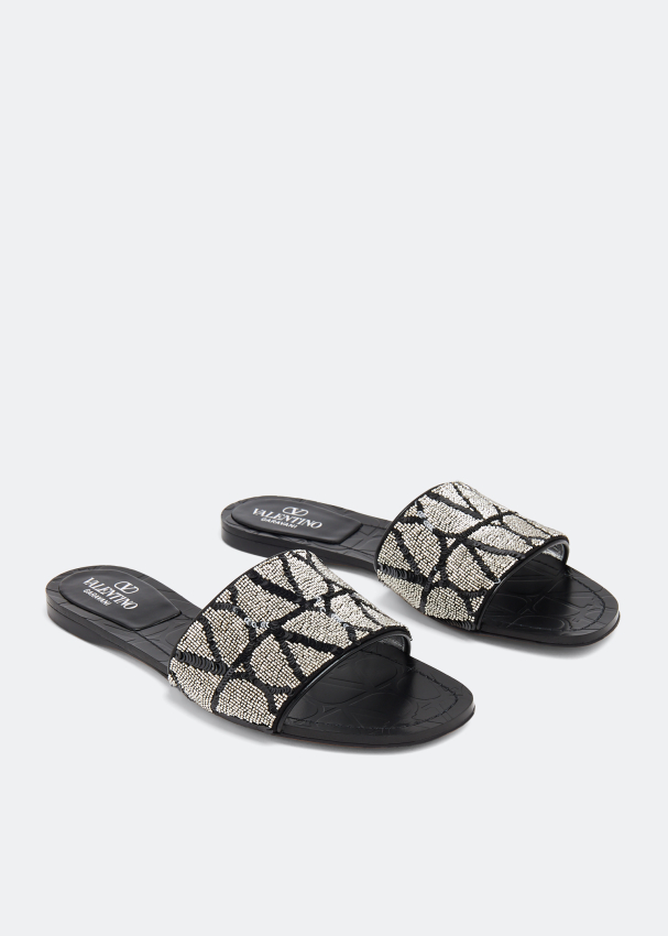 Valentino Garavani Toile Iconographe sandals for Women Black in