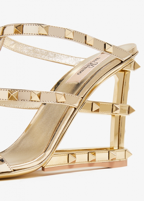 Valentino Garavani Rockstud sandals for Women Gold in KSA Level Shoes