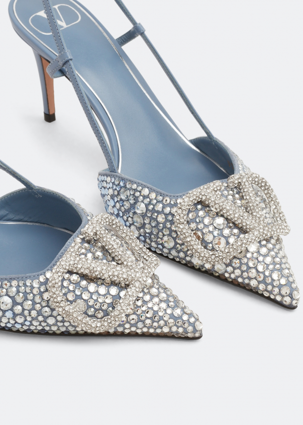 Valentino Garavani VLogo embellished for Women Blue in Oman | Level Shoes