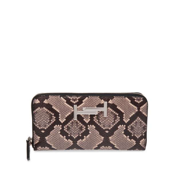 Tod s Snake effect leather wallet for Women Animal Printed in Qatar Level Shoes