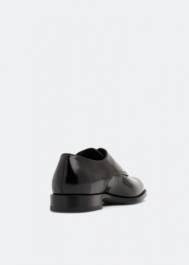 Black leather derby sales shoes