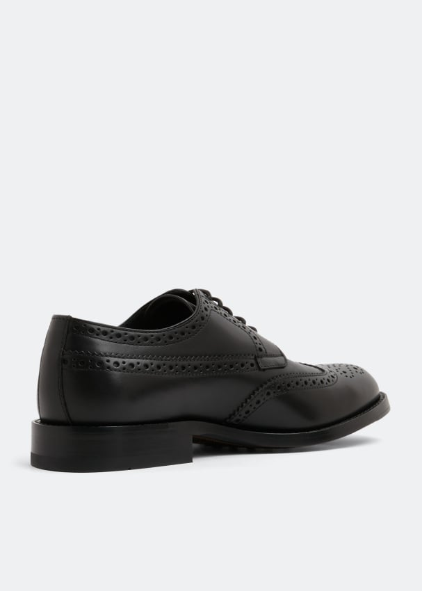 Black leather 2025 brogues mens