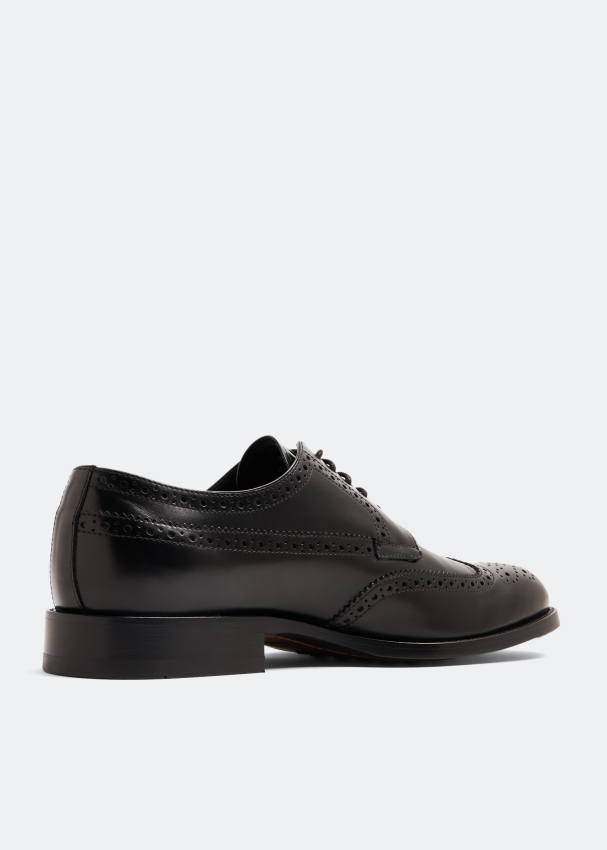 Black leather brogues hot sale